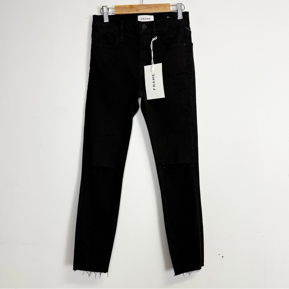 Frame Le High Skinny Crop Jeans Womens 24 Black NWT - Picture 1 of 14